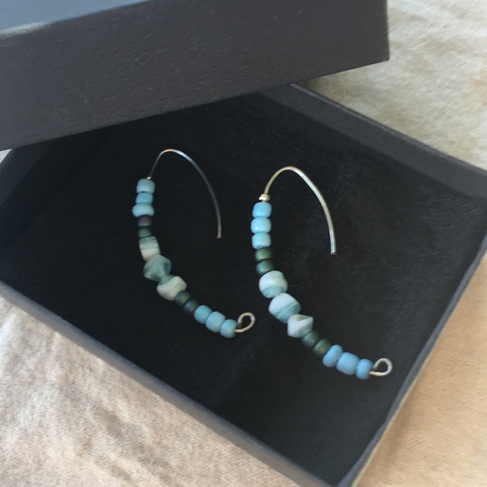 Blue bead earrings